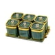 thumbnail image 5 of Tarro para condimentos con bandeja Botes para condimentos 6 rejillas Tarro para condimentos multiusos Verde, 5 of 9