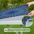 thumbnail image 6 of Tablecloth Square Fitted Elastic, Boho Chic Abstract Rustic Ethnic Style, Waterproof Vinyl, Backed, Wipeable for Indoor Outdoor 34-36" Tables, 6 of 6