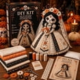 thumbnail image 4 of Day of the Dead Sugar Skull Doll DIY Craft Kit, "Stitch Your Soul" Dia de los Muertos Patchwork Sewing Set for Adults, Premium Handmade Fall Decor & Collectible Halloween Gift, 4 of 9