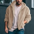thumbnail image 2 of Zylarhe Men's Casual Autumn/winter Hooded Zipper Long Sleeved Pocket Jacket Loose Warm Everyday Trench Coat Sweatshirts for Men Tall, 2 of 8