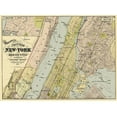 thumbnail image 2 of Watson 14x11 White Modern Wood Framed Museum Art Print Titled - New York, Adjacent Cities New York - Watson 1891, 2 of 4