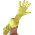 thumbnail image 1 of Multi Purpose Latex Gloves - Size Medium - Yellow Disposable Household - 12 Inch Length - One Pair (2 Gloves) - Life Guard - Individually Wrapped - Cleaning - Disinfecting, 1 of 3