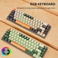 thumbnail image 4 of 60% Mechanical Gaming Keyboard, 68 Wired Office RGB Keyboard with Arrow , Programmable Macro, Red Switches for Windows PC Laptop, Black/Beige/Orange, 4 of 6