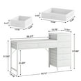 thumbnail image 4 of Condemo Vanity Desk with Reversible Drawer, 55 inch Makeup Vanity Table with 7 Drawers, Make Up Vanities for Women, Girls, All White (Without Mirror), 4 of 7