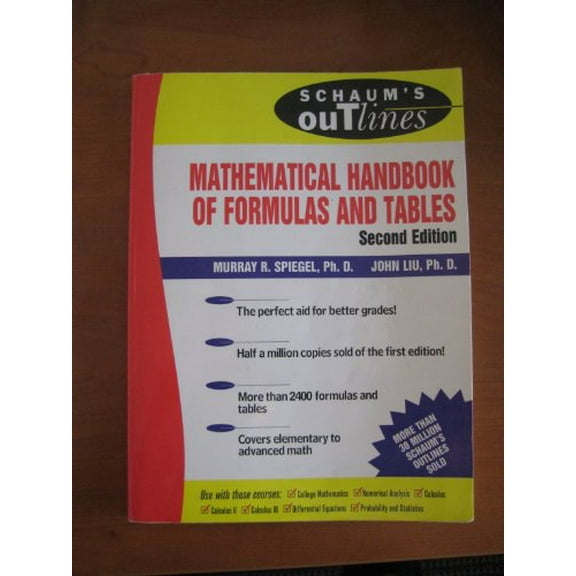 Pre-Owned Schaum's Mathematical Handbook of Formulas and Tables (Paperback) 0070382034 9780070382039
