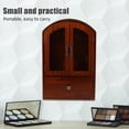 thumbnail image 1 of FONWILYO Desktop Storage Cabinet Coffee Wood with Glass Doors and Convenient Drawer, 1 of 6