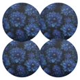 thumbnail image 3 of 15 Inch Round Grid Plate Mats Heat Non-Slip Resistant PVC Placemats for Kitchen Dining Table Decor Deep Blue Flower 4PCS, 3 of 5