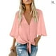thumbnail image 1 of Camisa de mujer Blusa informal de manga larga con botones en la parte superior y solapa de color liso, Rosa, XL Advancent AP001984-14, 1 of 5