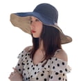 thumbnail image 5 of Kukuzhu Hat For Women In Spring And Summer, Oversized Brim, DoubleSided Fisherman Hat, Solid Color, Version, Outdoor Leisure Beach UV Resistant Sunshade Hat, 5 of 8