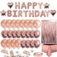 thumbnail image 1 of Conjunto de decoraciones para fiesta de cumpleaños de oro rosa, niñas, mujeres, bebés, suministros p Tomshoo  Globos de fiesta, 1 of 6
