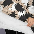 thumbnail image 3 of Oversized Wearable Blanket Hoodie,Black Cute Hedgehog Pattern Sherpa Blanket Hoodie with Super Pockets,Super Warm Fuzzy Pullover for Women & Men, 3 of 6