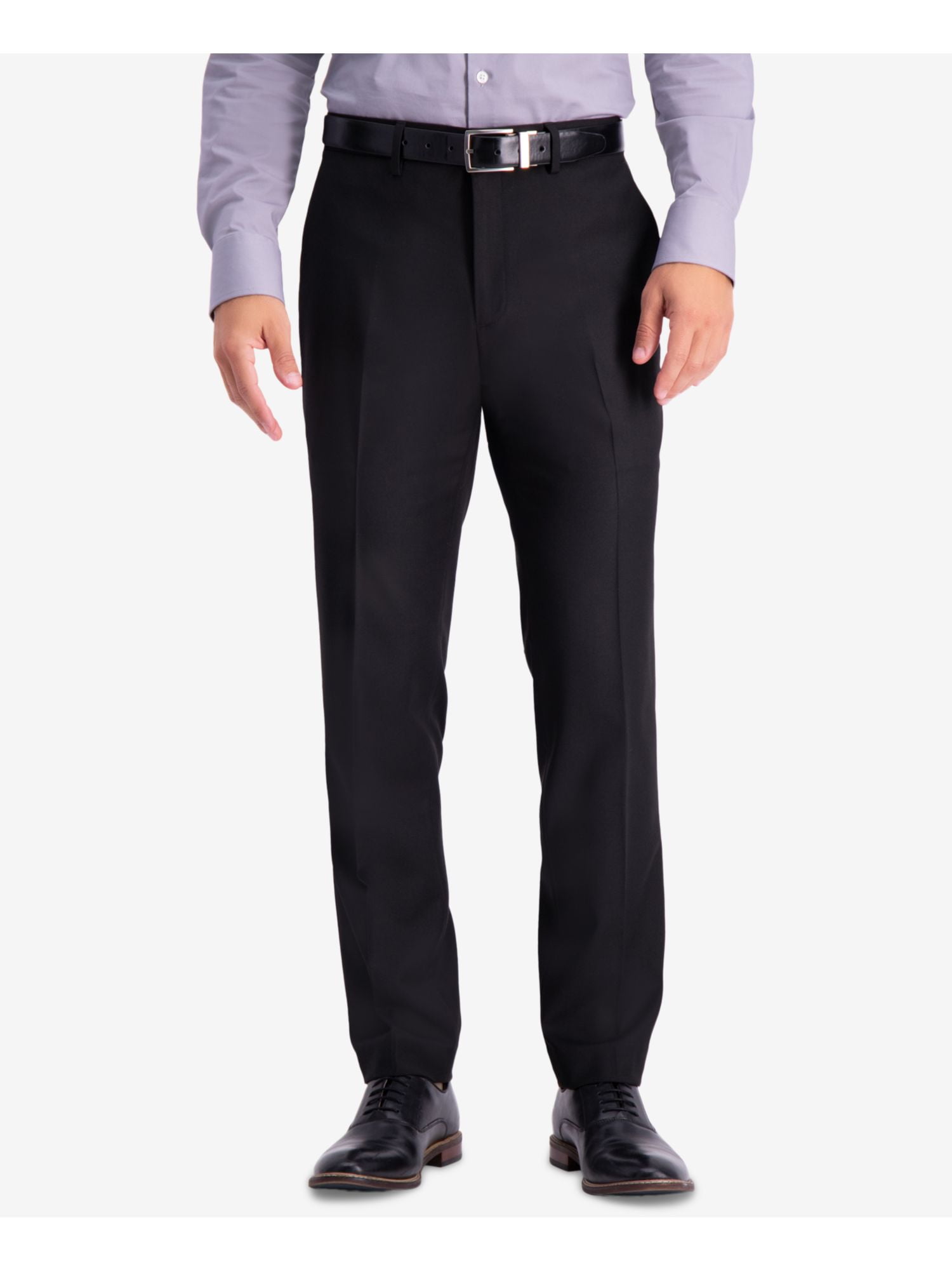 KENNETH COLE Mens Black Flat Front Slim 