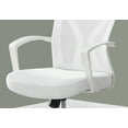 thumbnail image 4 of Monarch Specialties Chaise De Bureau, Hauteur Ajustable, Pivotant, Ergonomique, Appuis-bras, Bureau, Travail, Métal, En Tissu, Blanc, Chrome, Contemporain, Moderne, 4 of 4