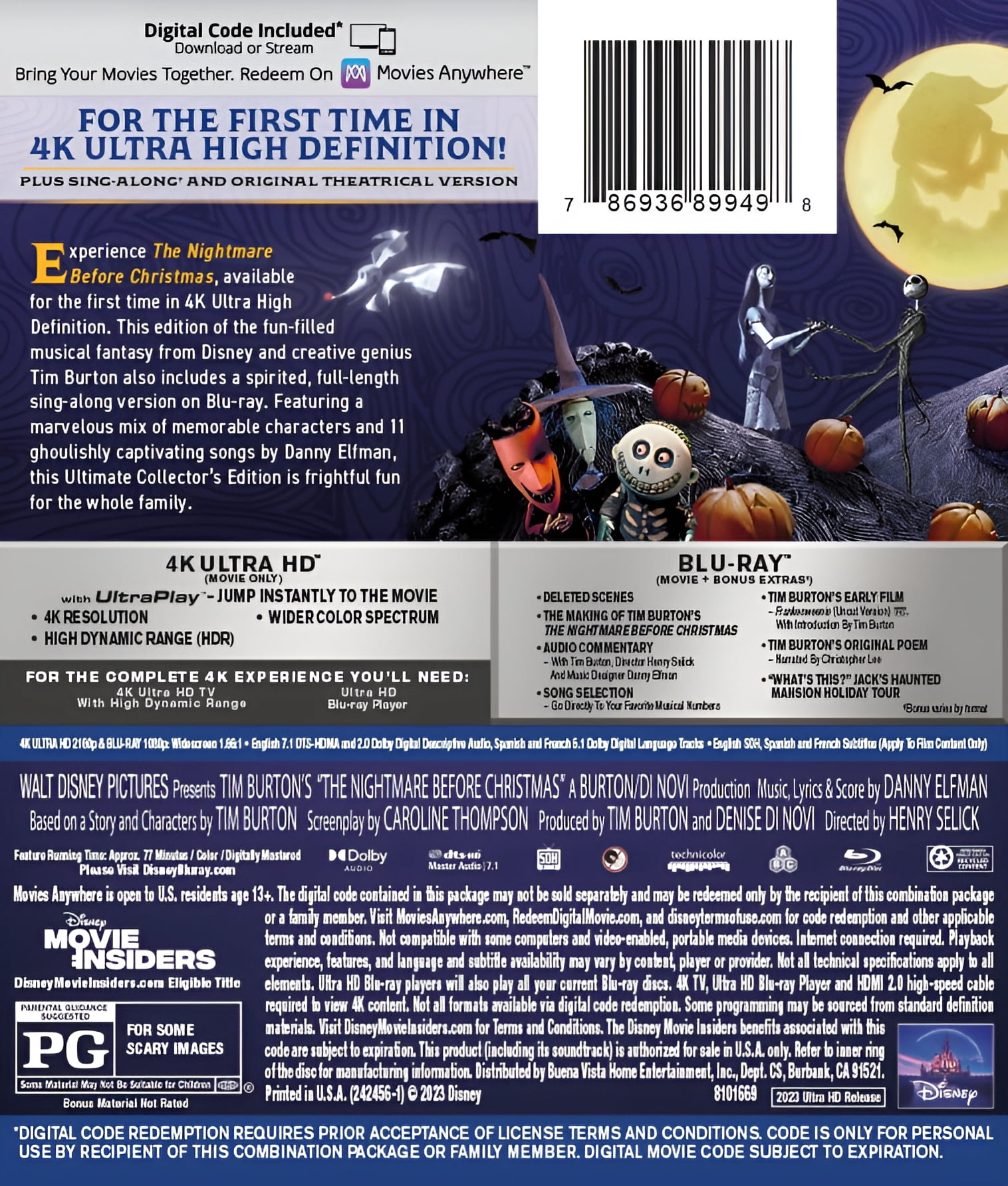 The Nightmare Before Christmas (4K Ultra HD + Blu-Ray + Digital Copy)