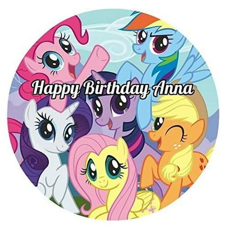 My Little Pony Round Edible Image Photo Cake Topper Sheet Personalized Custom Customized Birthday Party - 8 Inches Round - 76673