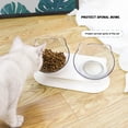 thumbnail image 4 of Cuenco de alimentación para gatos, cuenco de alimentación con forma de oreja de gato, soporte para alimentos de pizarra antideslizante transparente extraíble, 4 of 7