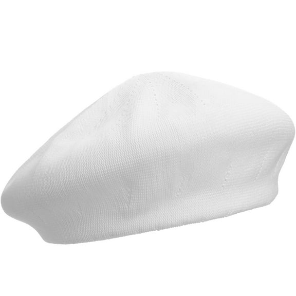 KALLORY 1Pcs Sun Protection Hat for Women Summer Beret Hat in White Straw Material