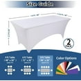thumbnail image 2 of Spandex White Table Covers 8ft Fitted Table Clothes for 8 Foot Rectangle Tables Elastic Massage Table Cover Stretch Wrinkle Free Tablecloth for Party Wedding Banquet Vendor Stand 2 Pack, 2 of 7