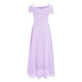 thumbnail image 4 of TSSOE Kids Girls Off Shoulder Junior Bridesmaid Dresses for Wedding 3D Applique Flower Girl Dress Lavender 6, 4 of 4
