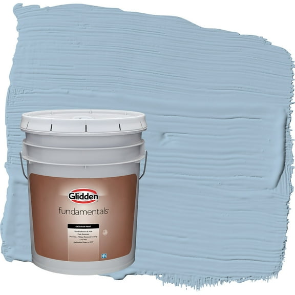 Glidden Fundamentals Heavenly Blue / Blue Satin Exterior Paint, 5 Gallon