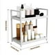 thumbnail image 3 of Estantería de metal blanco para organizadores cosméticos - Almacenamiento de maquillaje de escritorio de 3 niveles para la encimera del baño, la habitación de la residencia y el tocador, 3 of 6