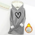 thumbnail image 2 of Weiqiqre Winter Clothing for Women Casual Heart Print Long Sleeve Pullover Hoodie Sweatshirt Tops, 2 of 4