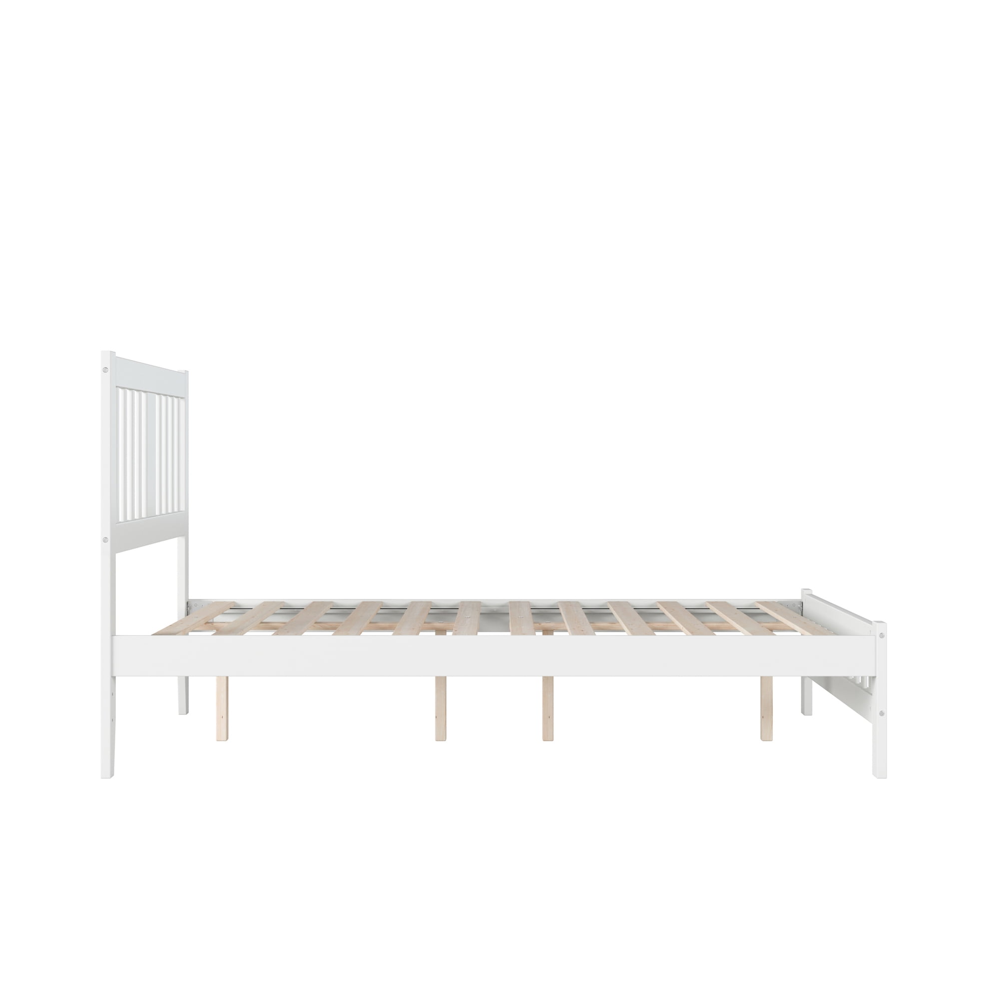 AFI Tahoe 14" Full Wood Platform Bed with Slatted Headboard and Footboard, White