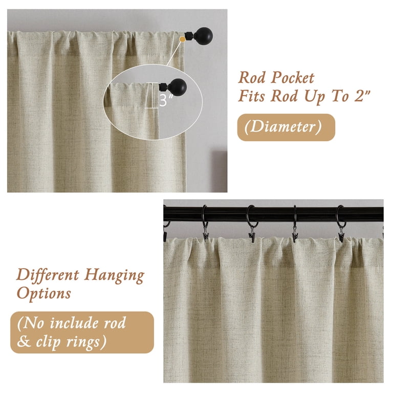 OVZME Judy Linen Curtains 90 in Length, 2 Panel Set photo 5