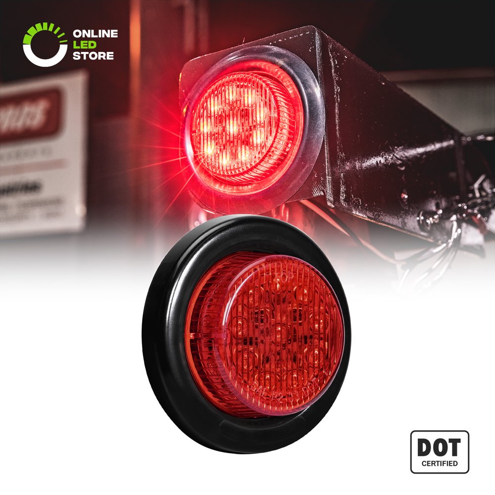 2" Round 10 LED Clearance Light [2 in 1 Reflector] [Polycarbonate Reflector] [10 LEDs] [D.O.T