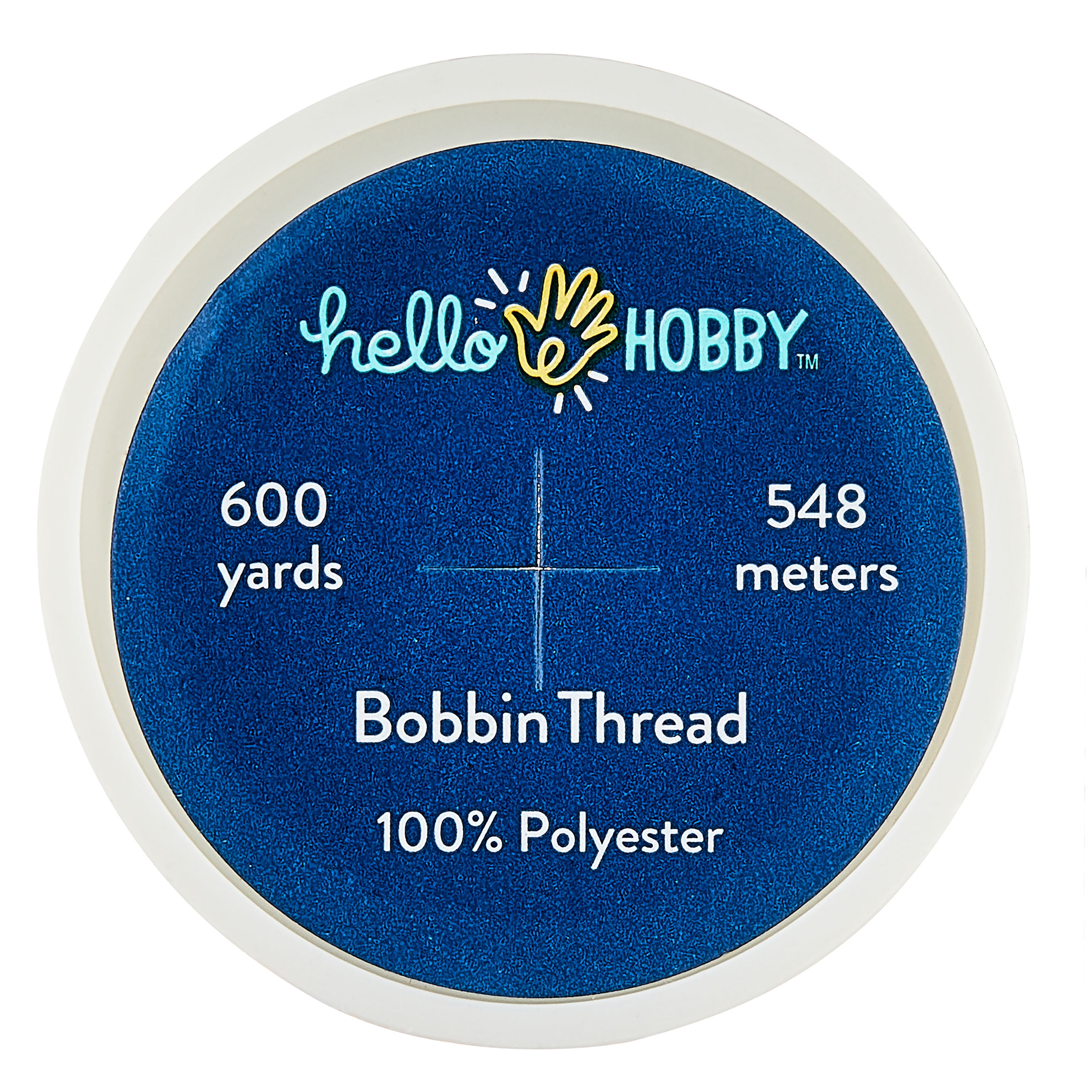 Hello Hobby White 100% Polyester Bobbin Thread, 600 Yards