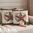 thumbnail image 2 of Texas Star Vintage Outdoor Waterproof Pillow Covers, Brown Retro Art Red Berry Farmhouse Decorative Square Throw Pillowcase Sofa Cushion Sham for Patio/Couch/Chair, 20"x20" 2 Pack, 2 of 8