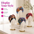 thumbnail image 7 of African Head wrap Headbands for Women Turbans Hair Wraps Headband Pre-Tied Pattern Bonnet Turban Knot Beanie Cover Head wrap Hat 4 PCS, 7 of 7