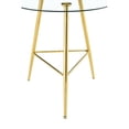 thumbnail image 4 of 36 Inch Height Bar Table, 34 Inch Round Tempered Glass Top Pub Table with Chrome-Plated Golden Metal Legs, Modern Bistro Table for Kitchen Island/Bar/Cafe, 4 of 5