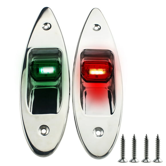 yeacher 2Pcs 12V Marine Boat LED Side Bow Lights Red and Green LED Indicators Navigation Lights Yacht Lights Sailing Lights