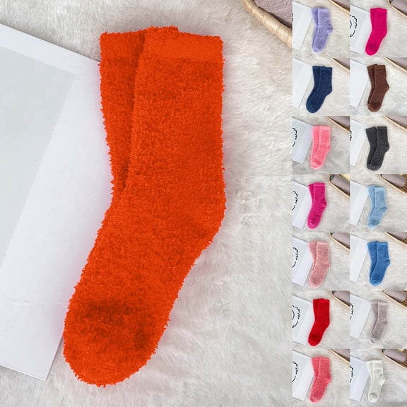 Bainana Womens Coral Velvet Socks Mid Calf Non Ankle Socks Soft Comfort Women'S Fall Winter Socks