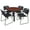 Cherry / Black / Black, variant on Romig Trek 48 in Round Breakroom Table- Maple Top, Black Legs, 4 Zeng Stack Chairs- Black