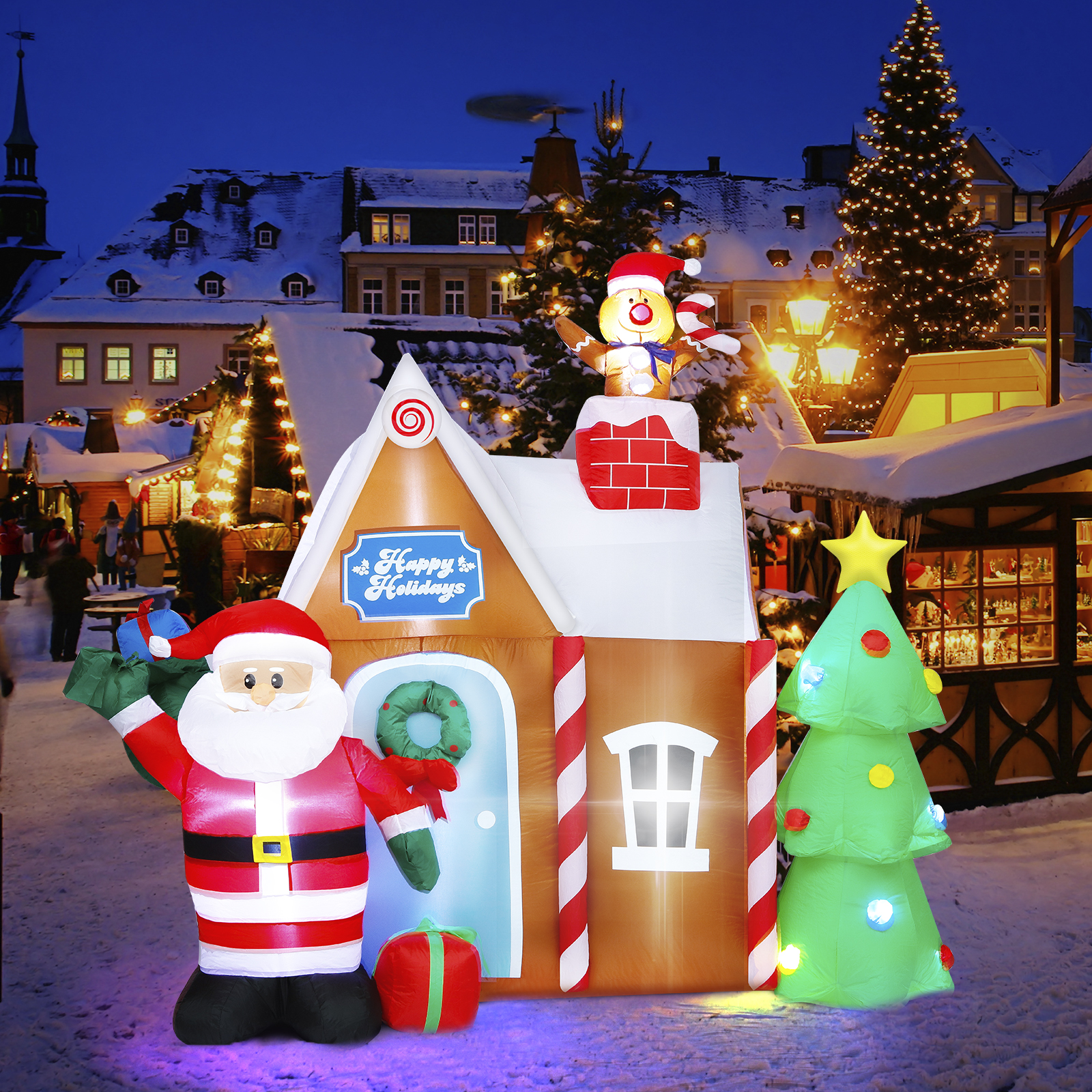 CITYLE 7FT Inflatable Christmas Decorations, Inflatable Gingerbread