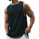 thumbnail image 1 of Camiseta sin mangas para hombre, diseño de malla, chaleco de entrenamiento sin mangas negro, camisa cortada para entrenamiento en casa, 1 of 8