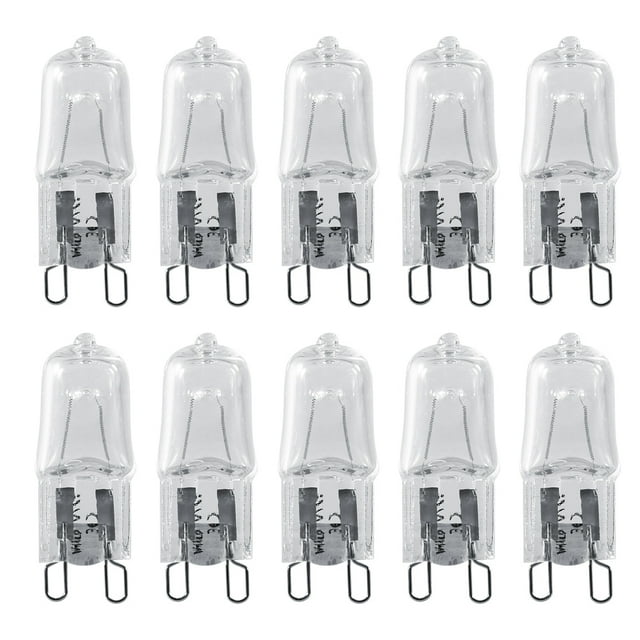 10 bombillas halógenas con base G9 de 40 W, repuesto de iluminación para el hogar, luz blanca cálida y brillante