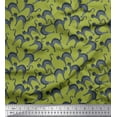thumbnail image 1 of Soimoi Green Rayon Fabric Cat Animal Print Fabric by the Yard 56 Inch Wide, 1 of 3