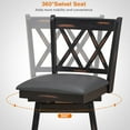 thumbnail image 6 of Giantex 24" Counter Height Cushioned Bar Chair, 360° Swivel Farmhouse Barstool w/Ergonomic Backrest, Waterproof PVC Surface & Solid Wood Structure, 6 of 6