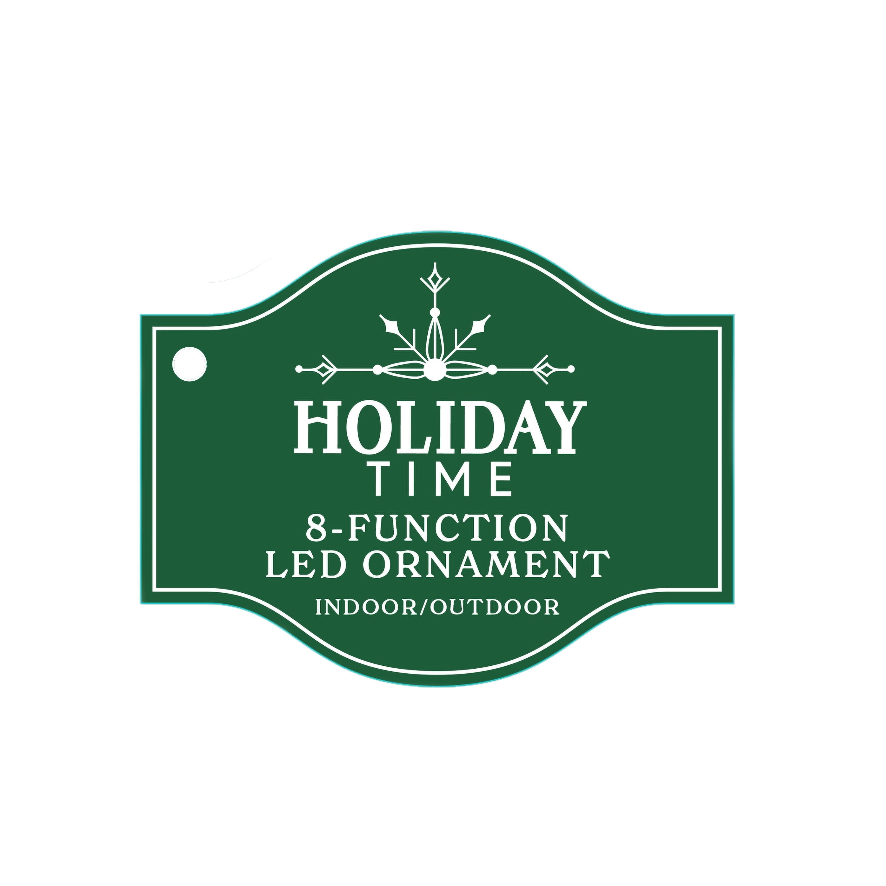 Indoor/Outdoor LED Giant 8-Function Christmas Ornament Decoration with 50 LED Lights, Glittering Warm White, 7.8", by Holiday Time