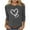 Dark Gray, variant on Womens Sweaters Trendy Love Heart Graphic Tops 3/4 Lenght Sleeve Shirts Soft Kinted Spring Fall Basic Clothing