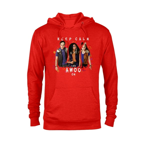 Disney Channel Zombies 2 Keep Calm and Awoo On - Pullover Hoodie for Adults- Customized-Red Heather