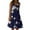Dark Blue, variant on Sundresses for Women Trendy Sleeveless Mini Dress Floral Print O Neck Summer Tiered Sun Dresses Casual Fashion Boho a Line Dress