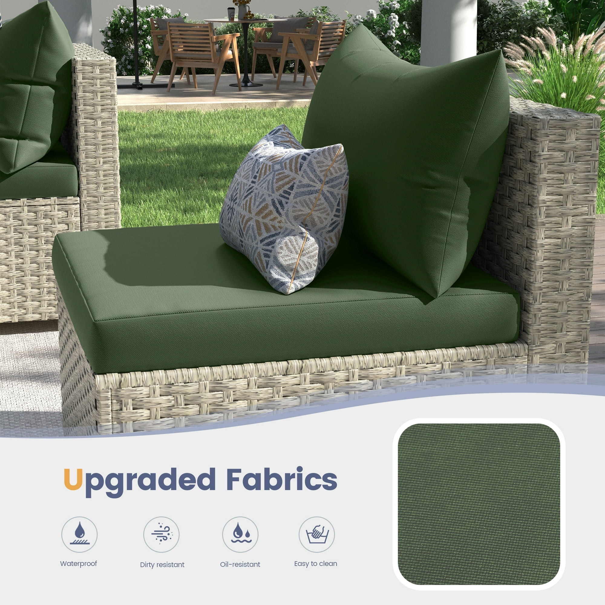 UDPATIO Patio Furniture Sets, Modular Rattan Outdoor Patio Sectional Furniture Sofa Set, Wicker Patio Conversation Set for Backyard