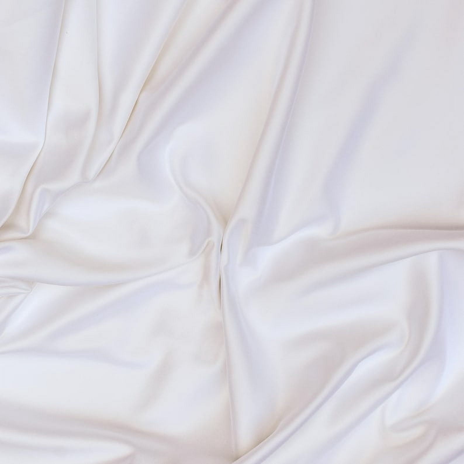 Fabric Mart Direct Off White Heavy Satin Fabric by the Yard, 54 inches or 137 cm Width White Satin Fabric, 1 Yard Solid Satin Upholstery Fabric For Curtains, Pillows