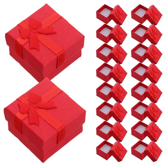 HOMEMAXS 24pcs Red Jewelry Box Cardboard Proposal Ring Case Jewelry Box Favor Boxes With Lids For Bracelet Necklace Ring Earrings