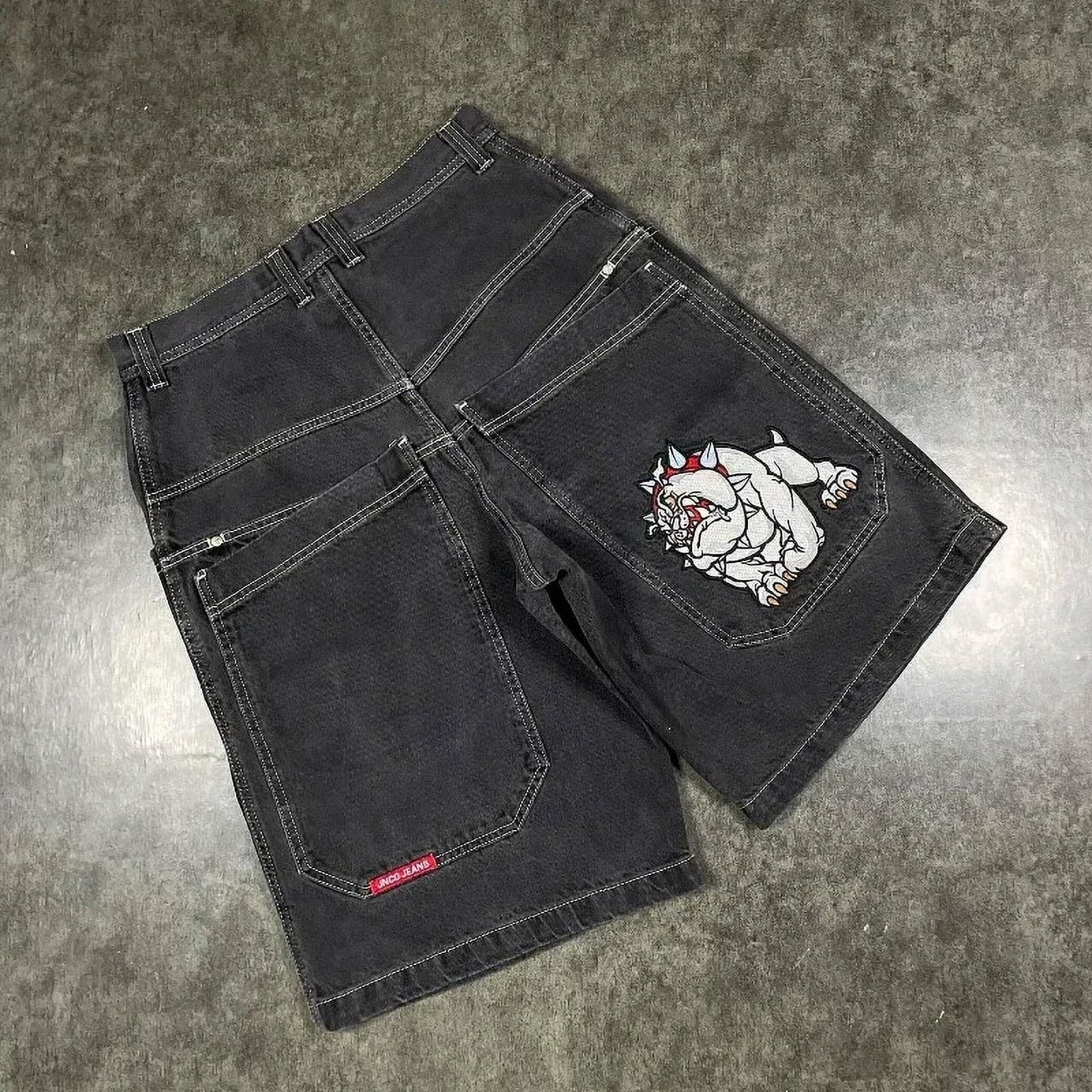 Jnco Jeans baggy shorts 90、00年代　y2k JNCO baggy Denim Shorts Harajuku Y2K Jeans Hip Hop Vintage Letter
