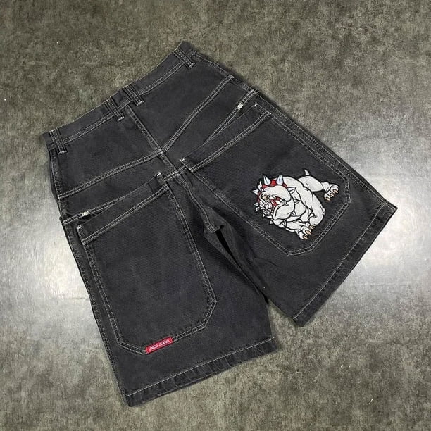JNCO baggy Denim Shorts Harajuku Y2K Jeans Hip Hop Vintage Letter